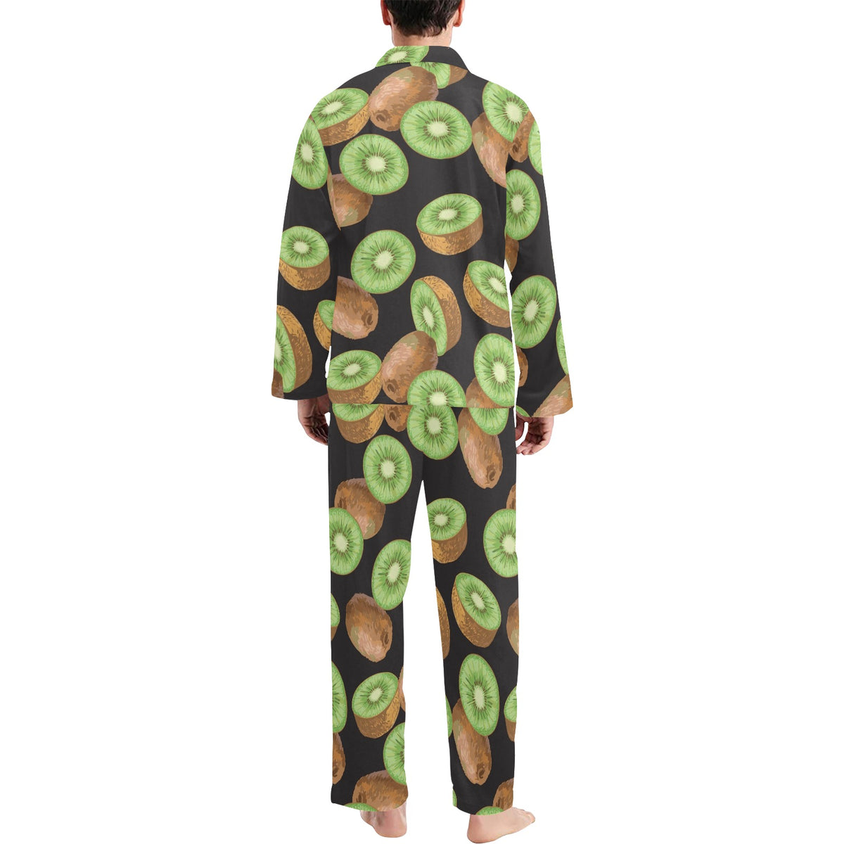 Kiwi Pattern Print Design KW03 Men's Long Sleeve Pajama Set