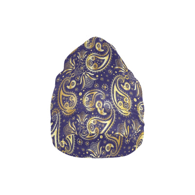 Paisley Blue Yellow Design Print Unisex Beanie