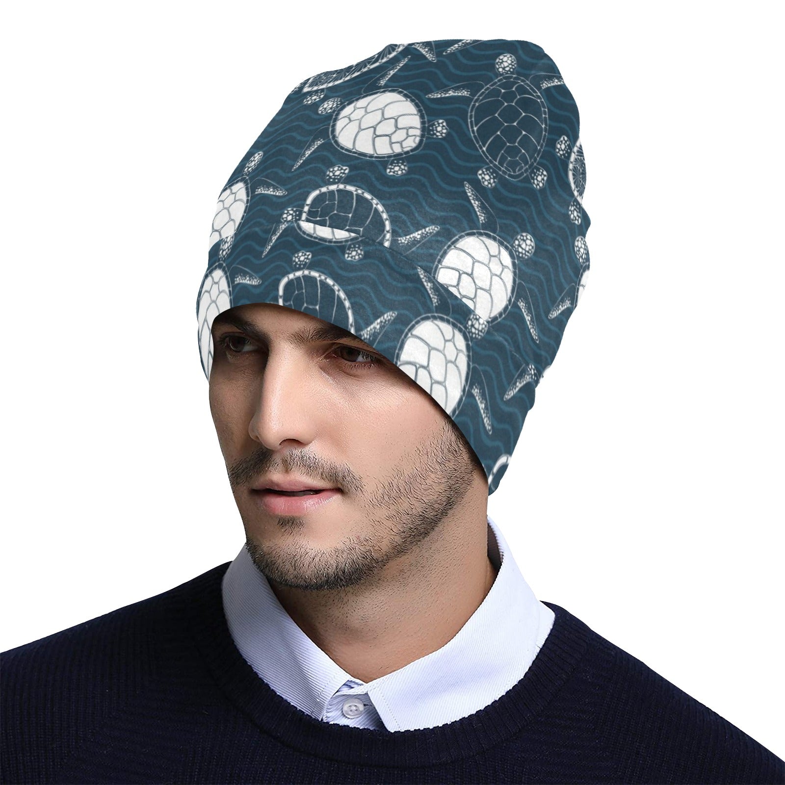 Sea Turtle Print Design LKS3015 Unisex Beanie