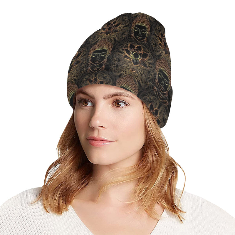 Buddha Pattern Print Design 03 Unisex Beanie