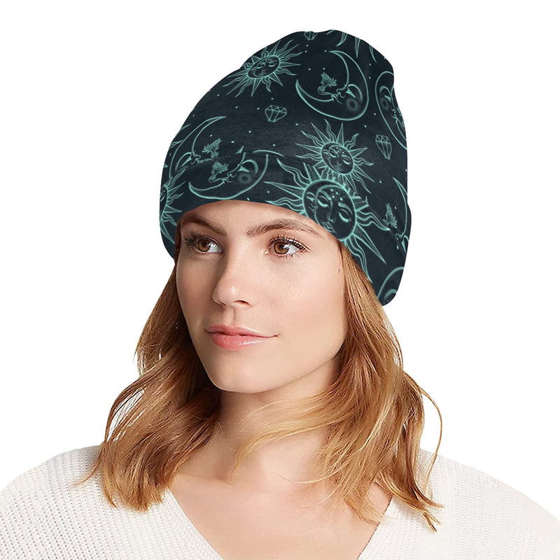 Sun Moon Magic Design Themed Print Unisex Beanie