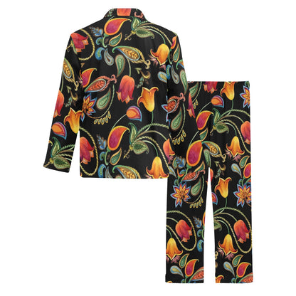 Tulip Boho Pattern Print Design TP09 Men's Long Sleeve Pajama Set