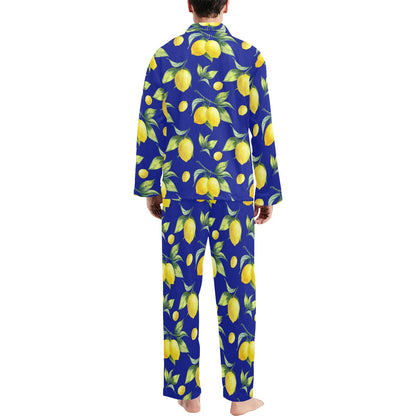 Lemon Pattern Print Design LM06 Men's Long Sleeve Pajama Set