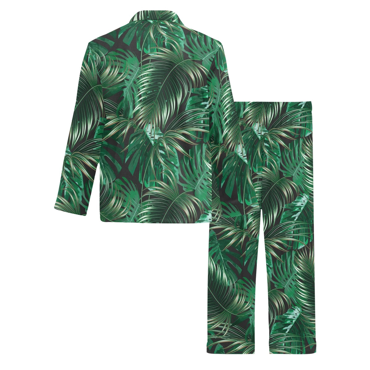 Tropical Flower Pattern Print Design TF012 Men's Long Sleeve Pajama Set