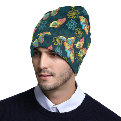 Butterfly Hand Draw Print Pattern Unisex Beanie