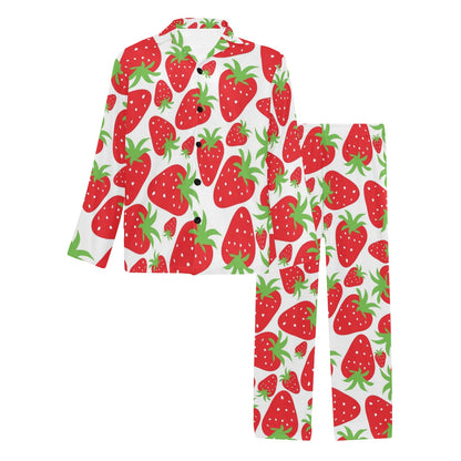 Strawberry Pattern Print Design SB01 Men's Long Sleeve Pajama Set