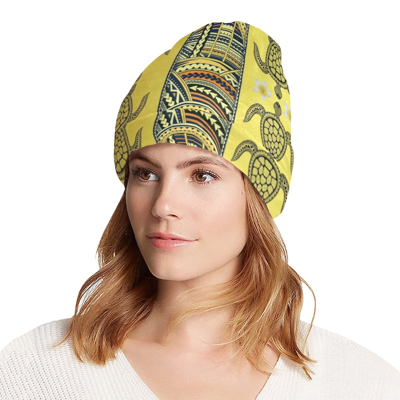 Polynesian Turtle Hawaiian Design Print Unisex Beanie