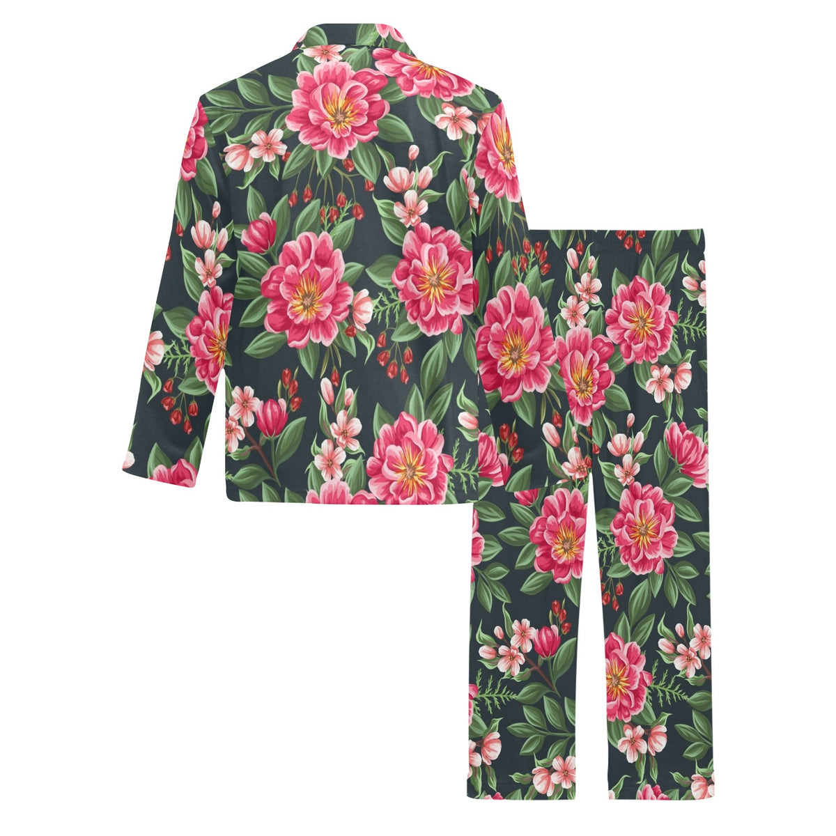 Summer Floral Pattern Print Design SF06 Men's Long Sleeve Pajama Set