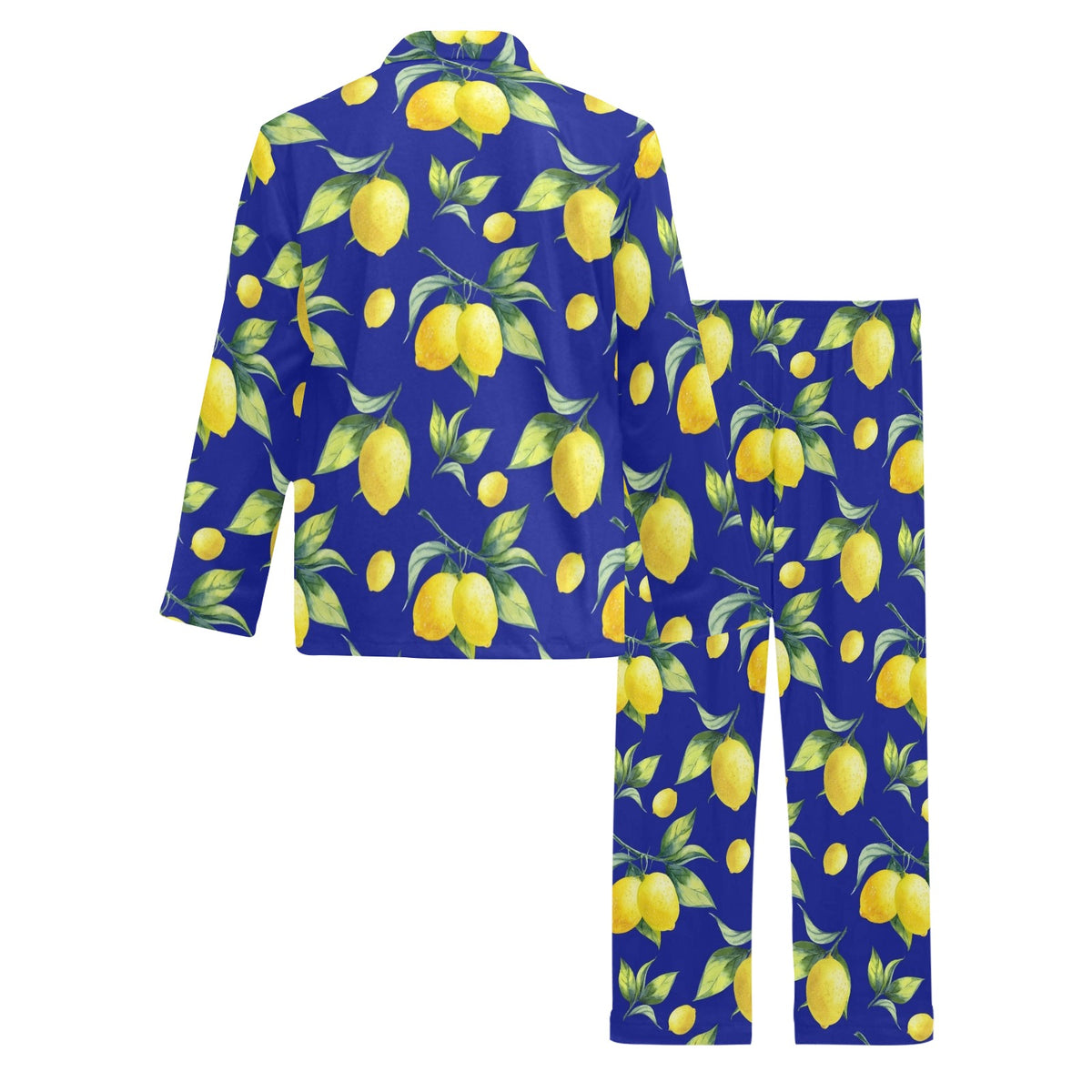 Lemon Pattern Print Design LM06 Men's Long Sleeve Pajama Set
