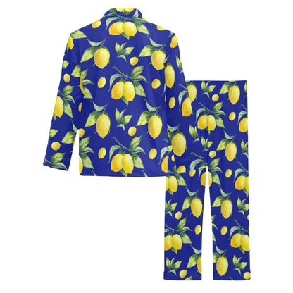 Lemon Pattern Print Design LM06 Men's Long Sleeve Pajama Set