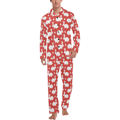 Rabbit Pattern Print Design RB017 Men's Long Sleeve Pajama Set
