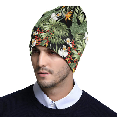 Bird Of Paradise Pattern Print Design 02 Unisex Beanie