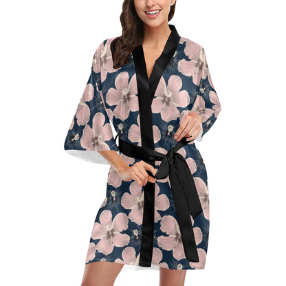 Plumeria Pattern Print Design PM018 Women's Short Kimono