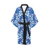 Hibiscus Pattern Print Design HB04 Women's Short Kimono