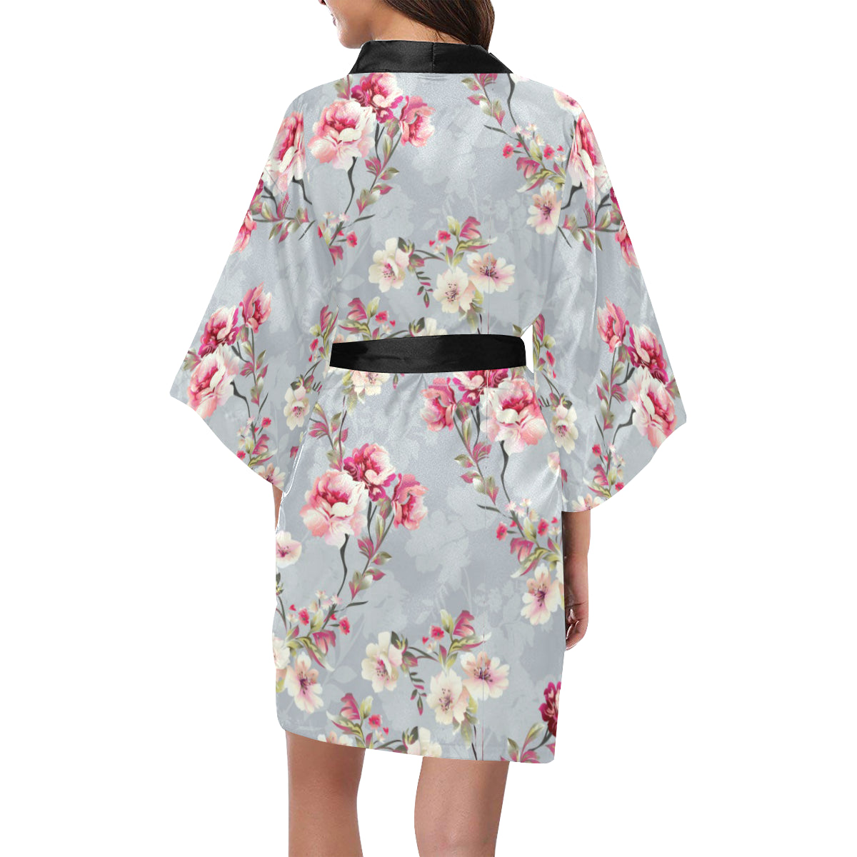Summer Floral Pattern Print Design SF02 Women's Short Kimono