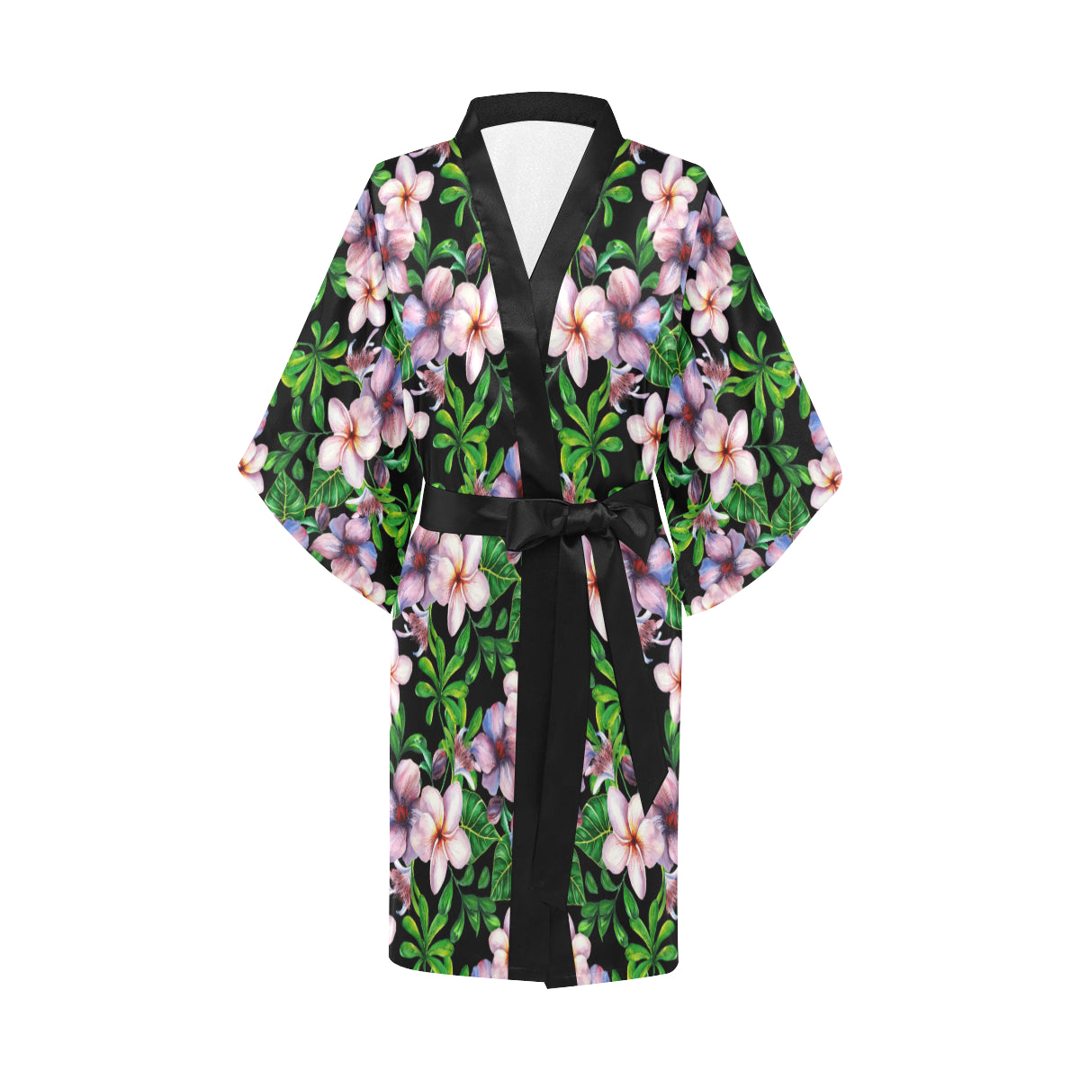 Plumeria Pattern Print Design PM01 Women's Short Kimono