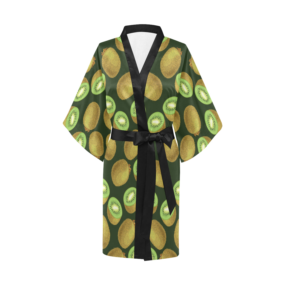 Kiwi Pattern Print Design KW04 Women's Short Kimono