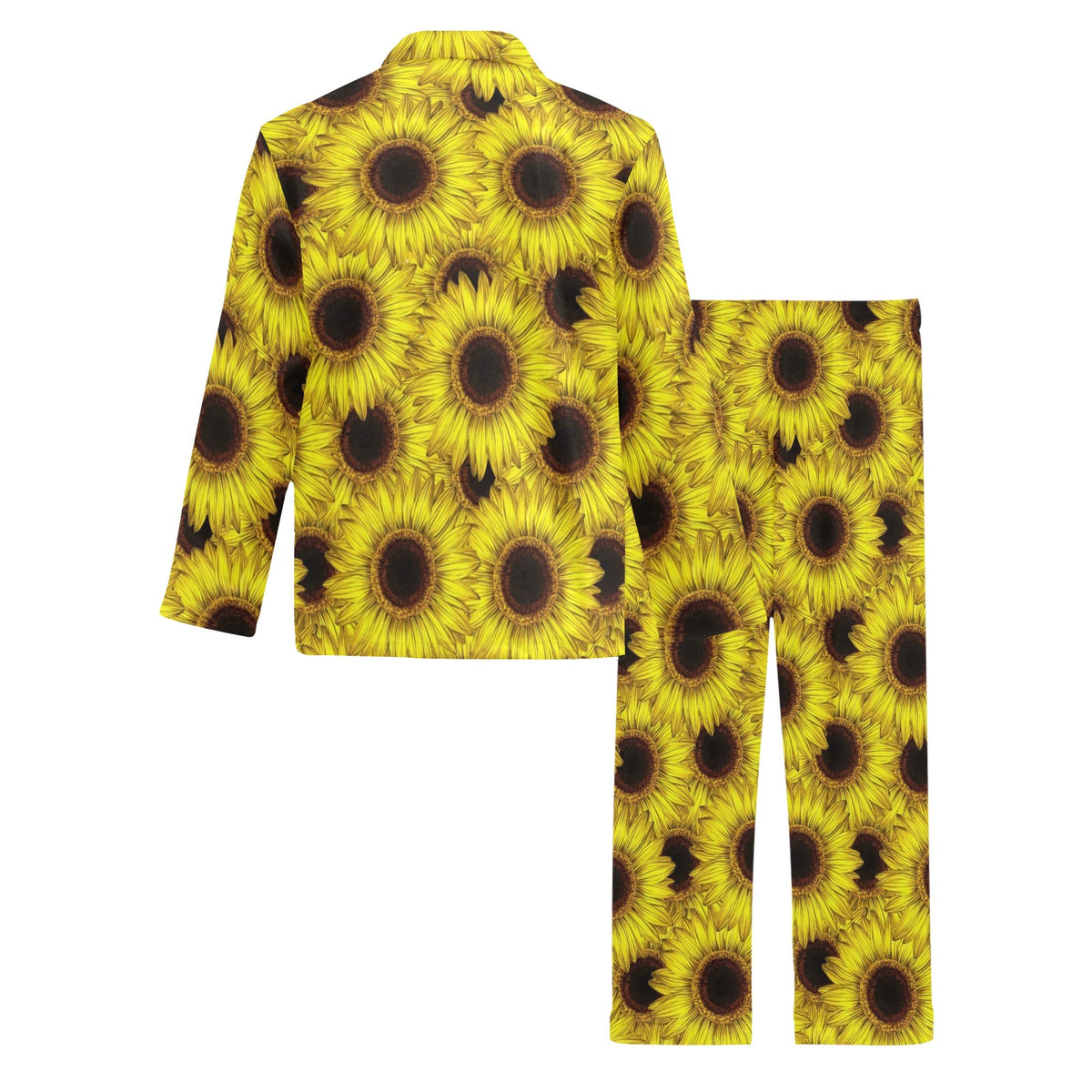 Sunflower Pattern Print Design SF011 Men's Long Sleeve Pajama Set
