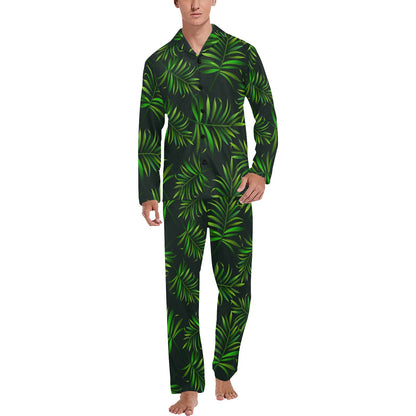 Rainforest Pattern Print Design RF03 Men's Long Sleeve Pajama Set