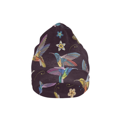 Hummingbird Pattern Print Design 04 Unisex Beanie