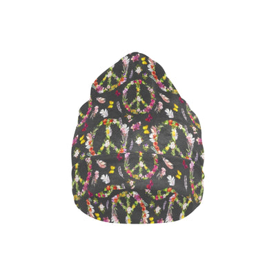 Peace Sign flowers Design Print Unisex Beanie