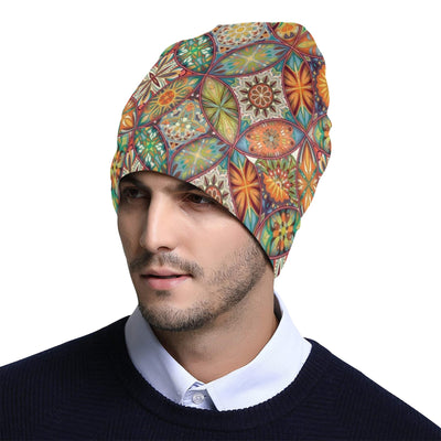 Mandala Flower Themed Design Print Unisex Beanie