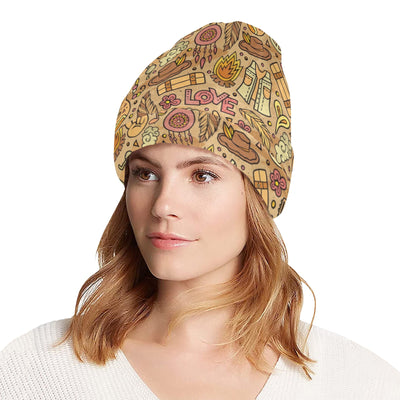 Hippie Print Design LKS305 Unisex Beanie