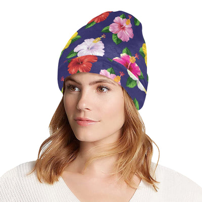 Hibiscus Colorful Print Design LKS301 Unisex Beanie