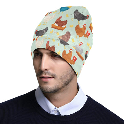 Chicken Pattern Print Design 07 Unisex Beanie