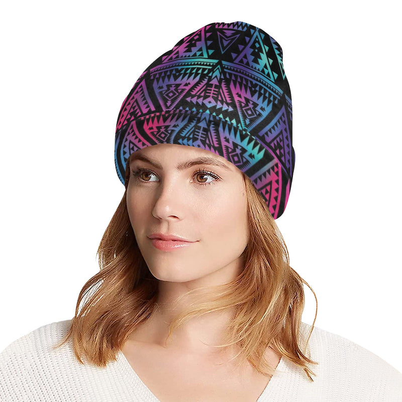 Tribal aztec Dark Multicolor Unisex Beanie