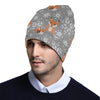 Knit Red Fox Pattern Print Design 02 Unisex Beanie