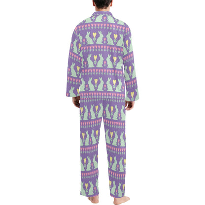 Rabbit Pattern Print Design RB01 Men's Long Sleeve Pajama Set