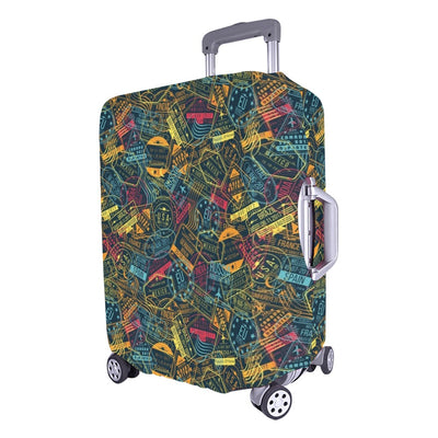 Travel Stamp Themed Design Luggage Cover Protector