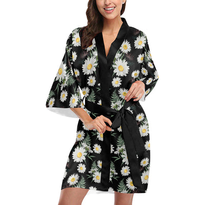 Daisy Pattern Print Design DS07 Women's Short Kimono