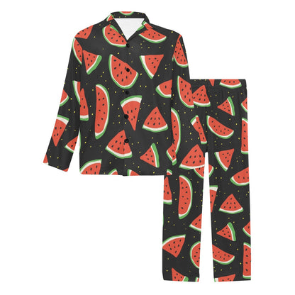 Watermelon Pattern Print Design WM09 Men's Long Sleeve Pajama Set
