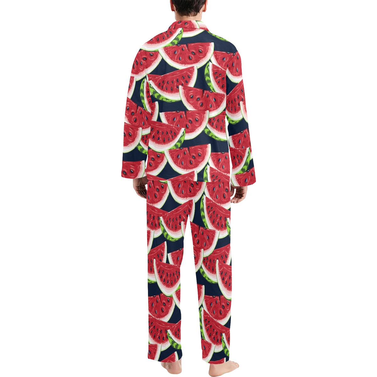 Watermelon Pattern Print Design WM011 Men's Long Sleeve Pajama Set