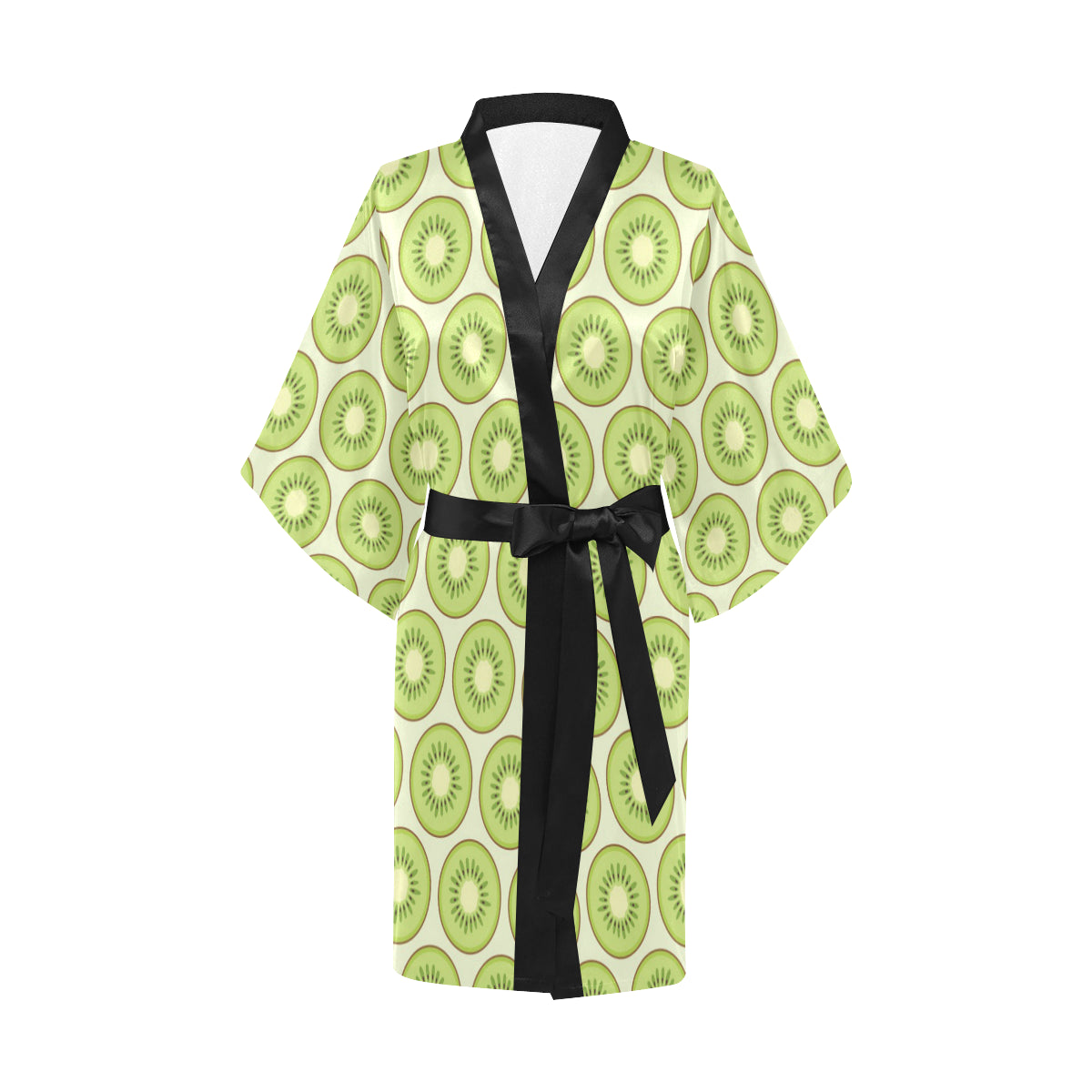 Kiwi Pattern Print Design KW02 Women's Short Kimono