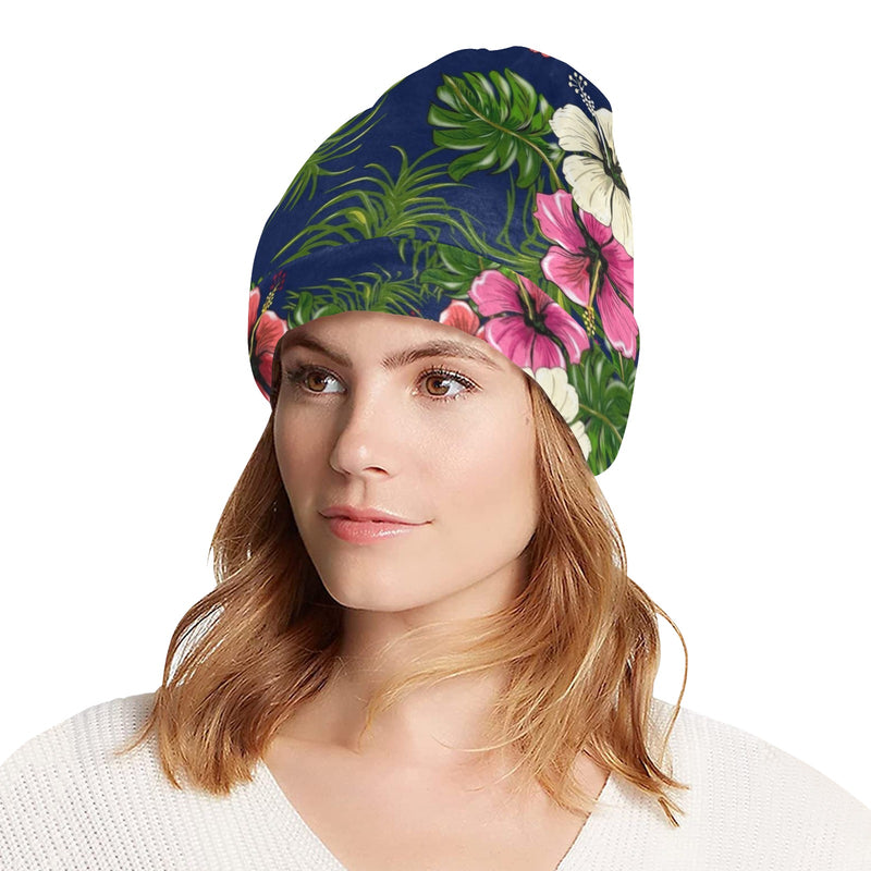 Hibiscus Pattern Print Design HB028 Unisex Beanie