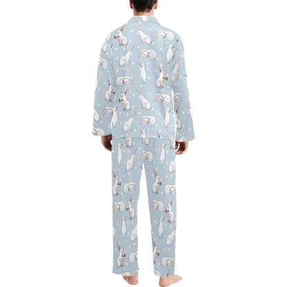 Rabbit Pattern Print Design RB06 Men's Long Sleeve Pajama Set