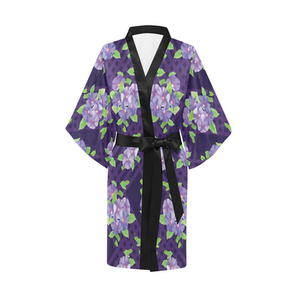 Morning Glory Pattern Print Design MG03 Women's Short Kimono