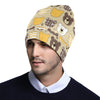 Bear PatchworkPattern Print Design 01 Unisex Beanie