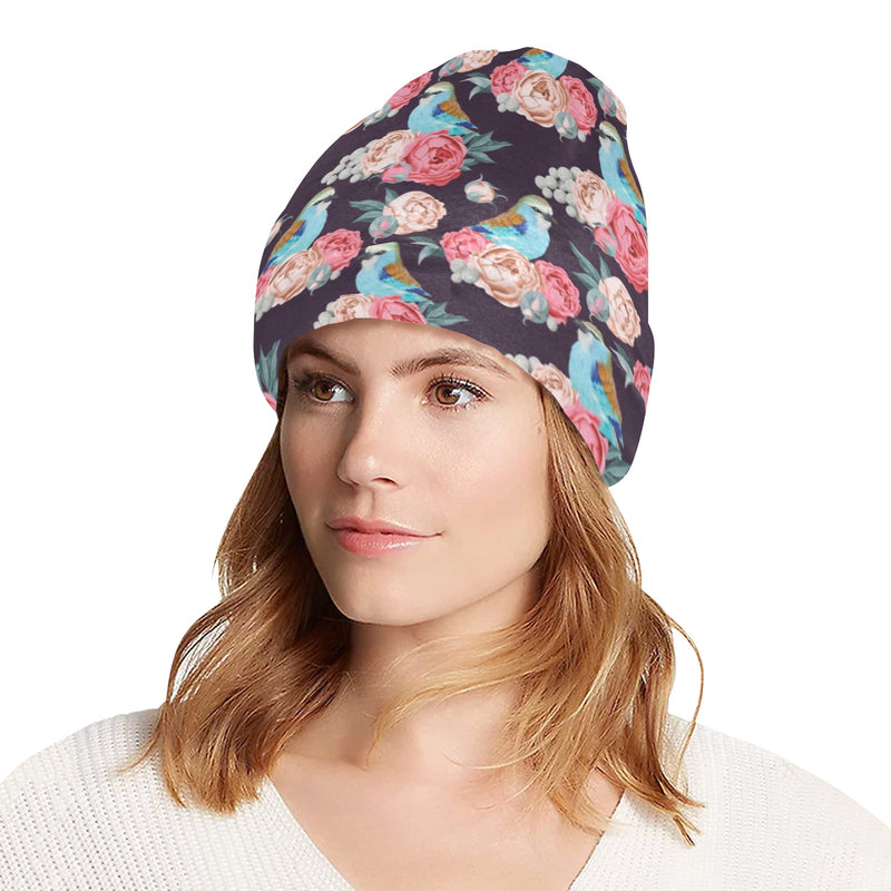 Bluebird Pattern Print Design 02 Unisex Beanie