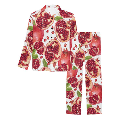 Pomegranate Pattern Print Design PG03 Men's Long Sleeve Pajama Set