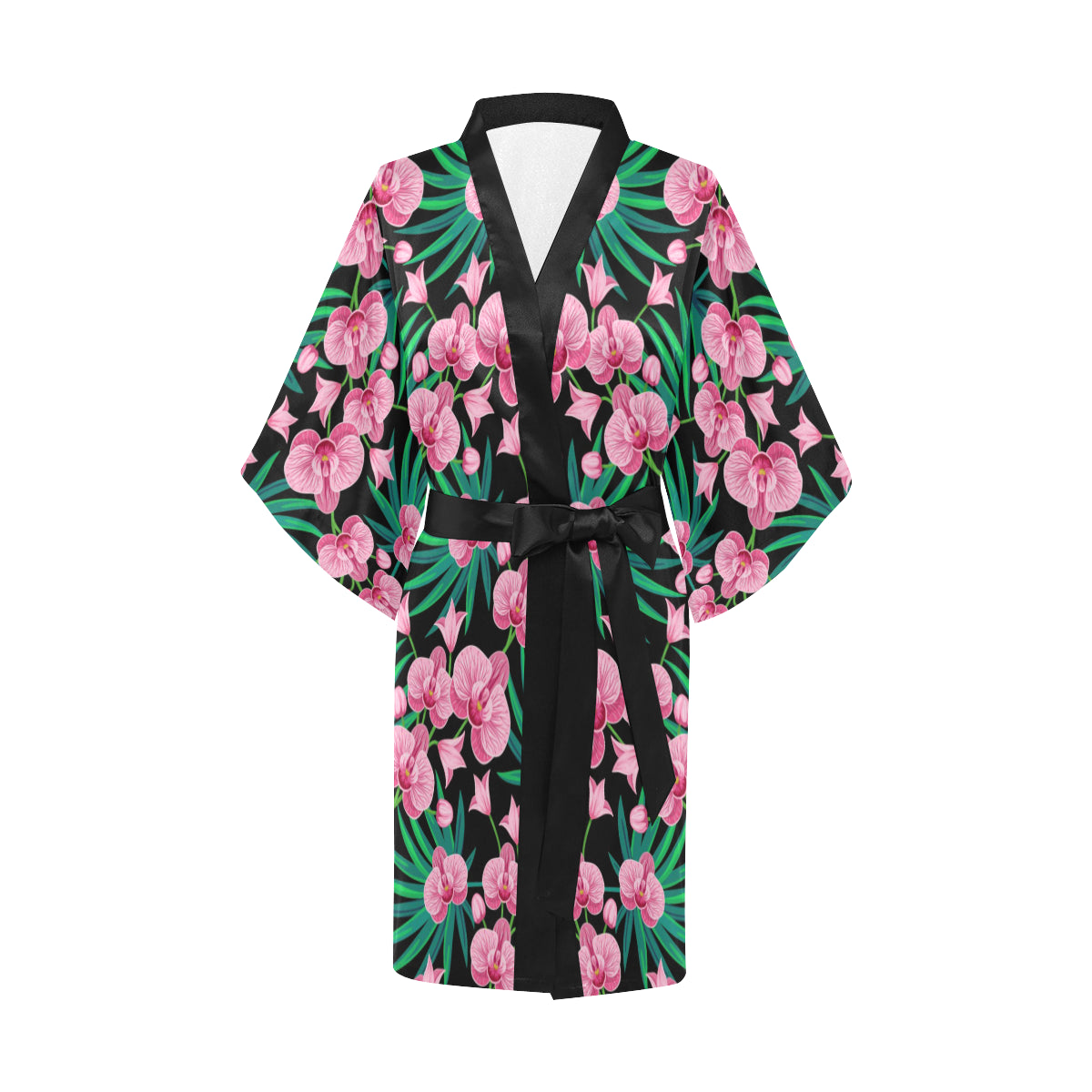 Orchid Pink Pattern Print Design OR06 Women's Short Kimono