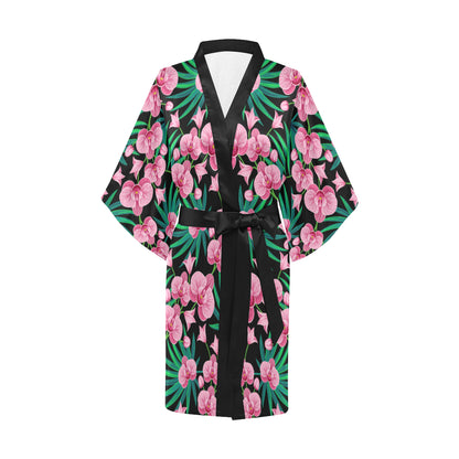 Orchid Pink Pattern Print Design OR06 Women's Short Kimono