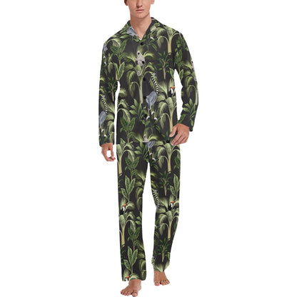 Rainforest Pattern Print Design RF05 Men's Long Sleeve Pajama Set