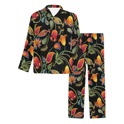 Tulip Boho Pattern Print Design TP09 Men's Long Sleeve Pajama Set