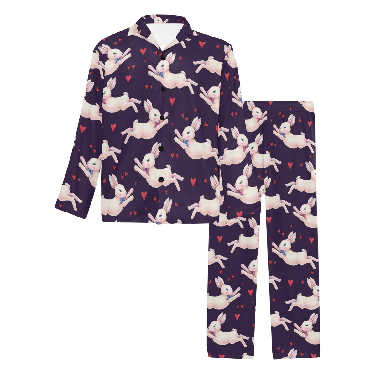 Rabbit Pattern Print Design RB016 Men's Long Sleeve Pajama Set
