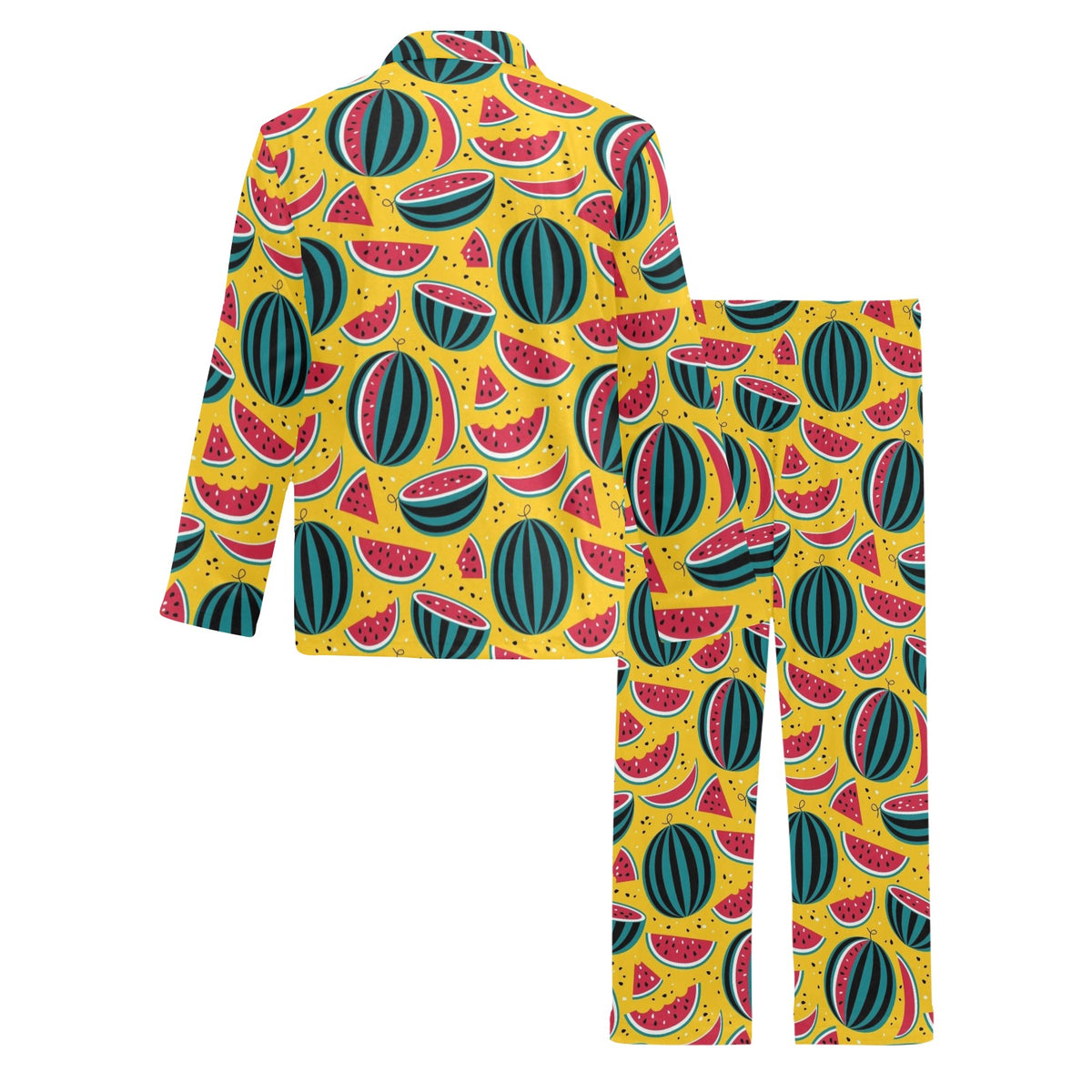 Watermelon Pattern Print Design WM02 Men's Long Sleeve Pajama Set