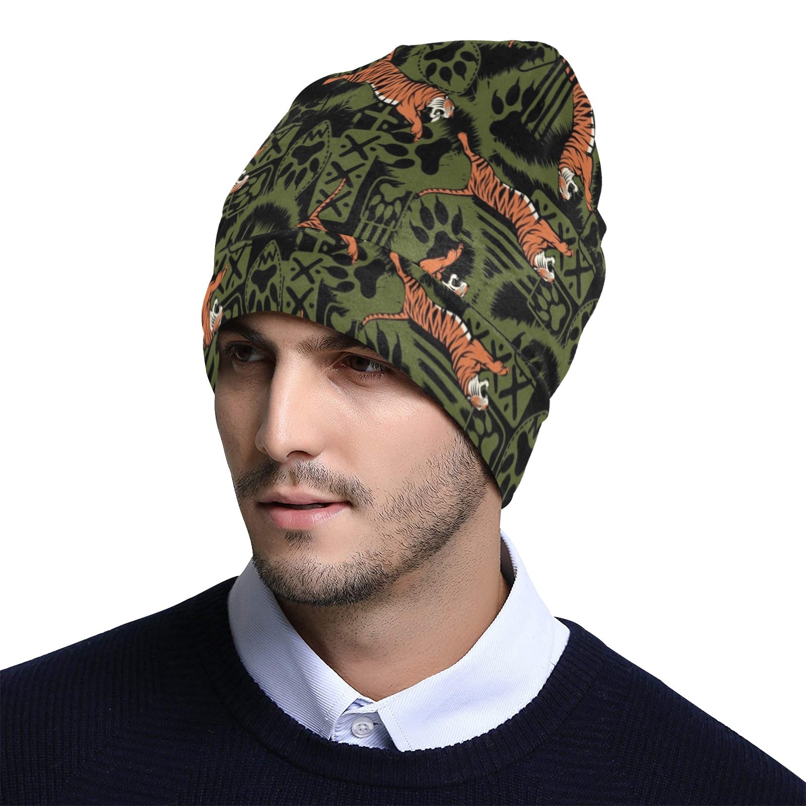 Tiger Pattern Print Design LKS303 Unisex Beanie